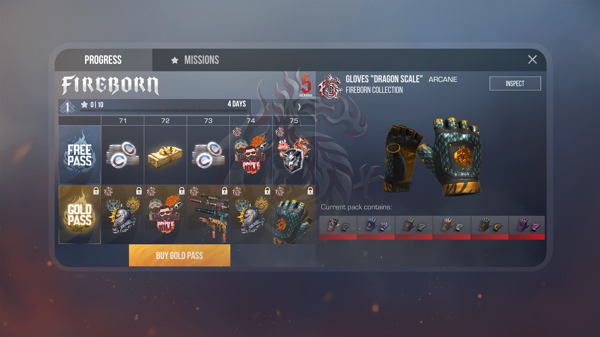 Боевой пропуск Fireborn в StandRise Rework